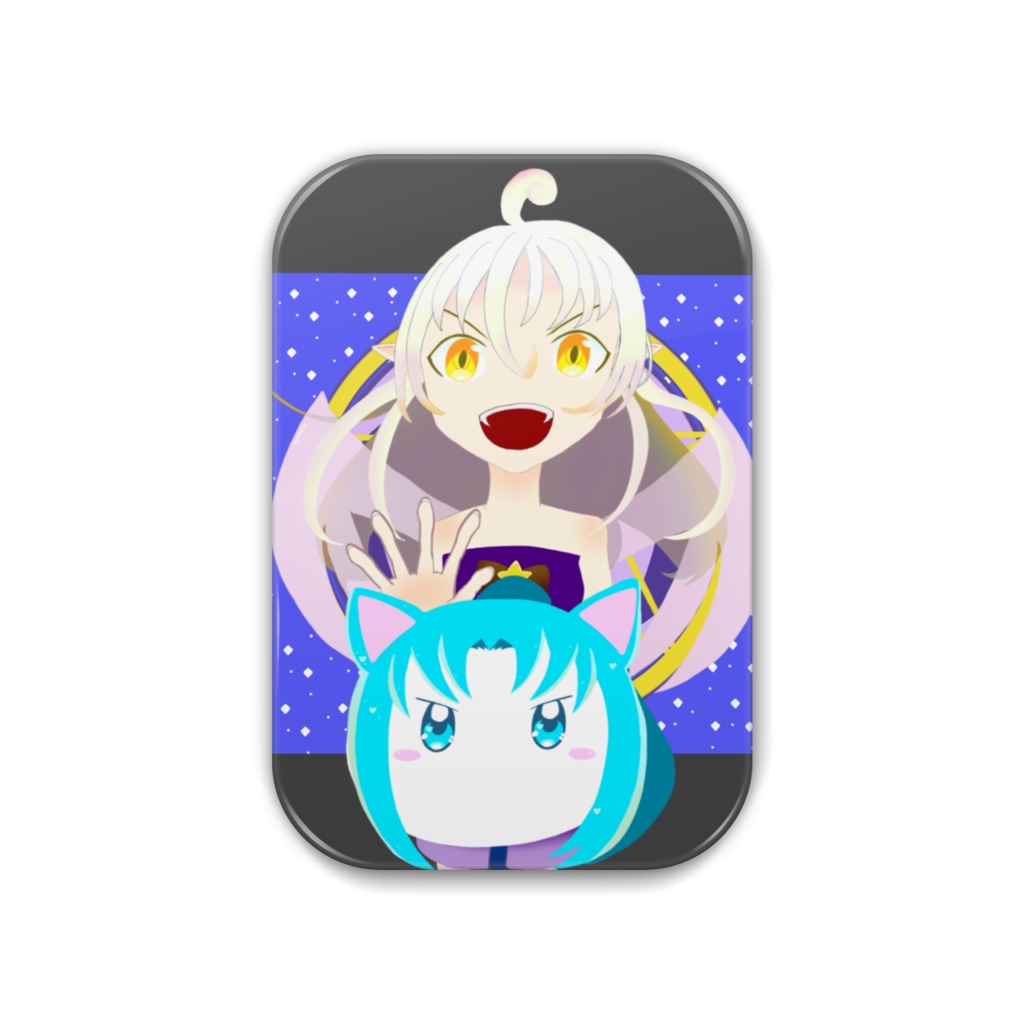 シオンとブルーのペット夢双缶バッジ