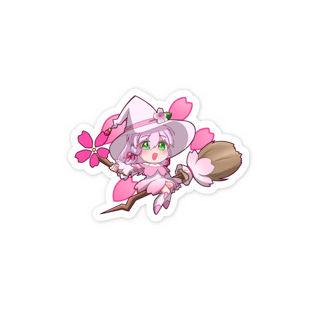 春の魔女のスマホステッカー