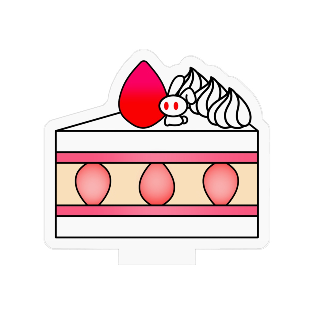 ウサギ乗せショートケーキ