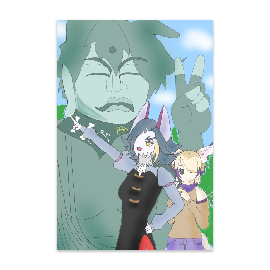 ポストカード大仏見学ツアーイラスト