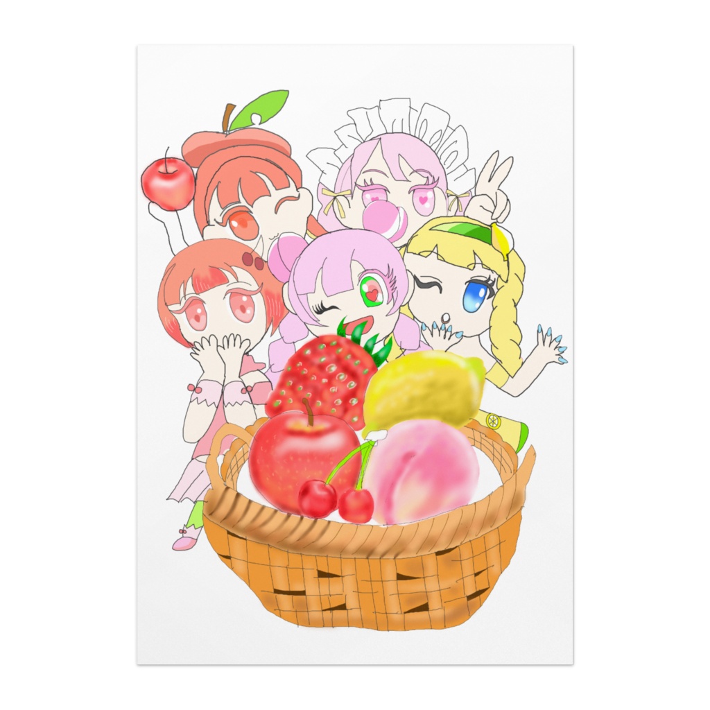 ポスターフルーツバスケットとミニキャライラスト