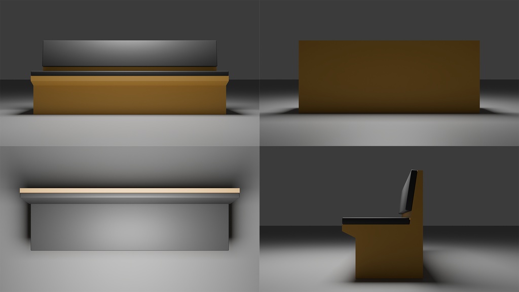 【3D】カフェ家具セット