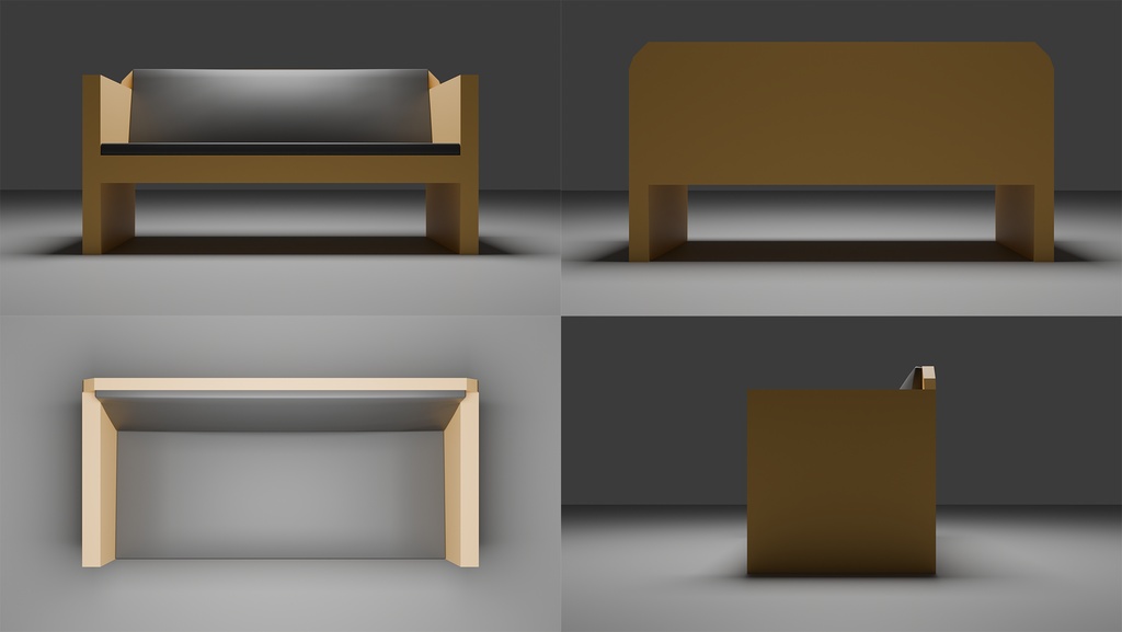 【3D】カフェ家具セット