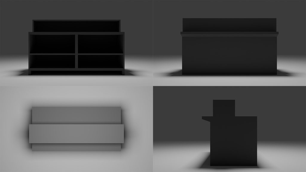 【3D】カフェ家具セット