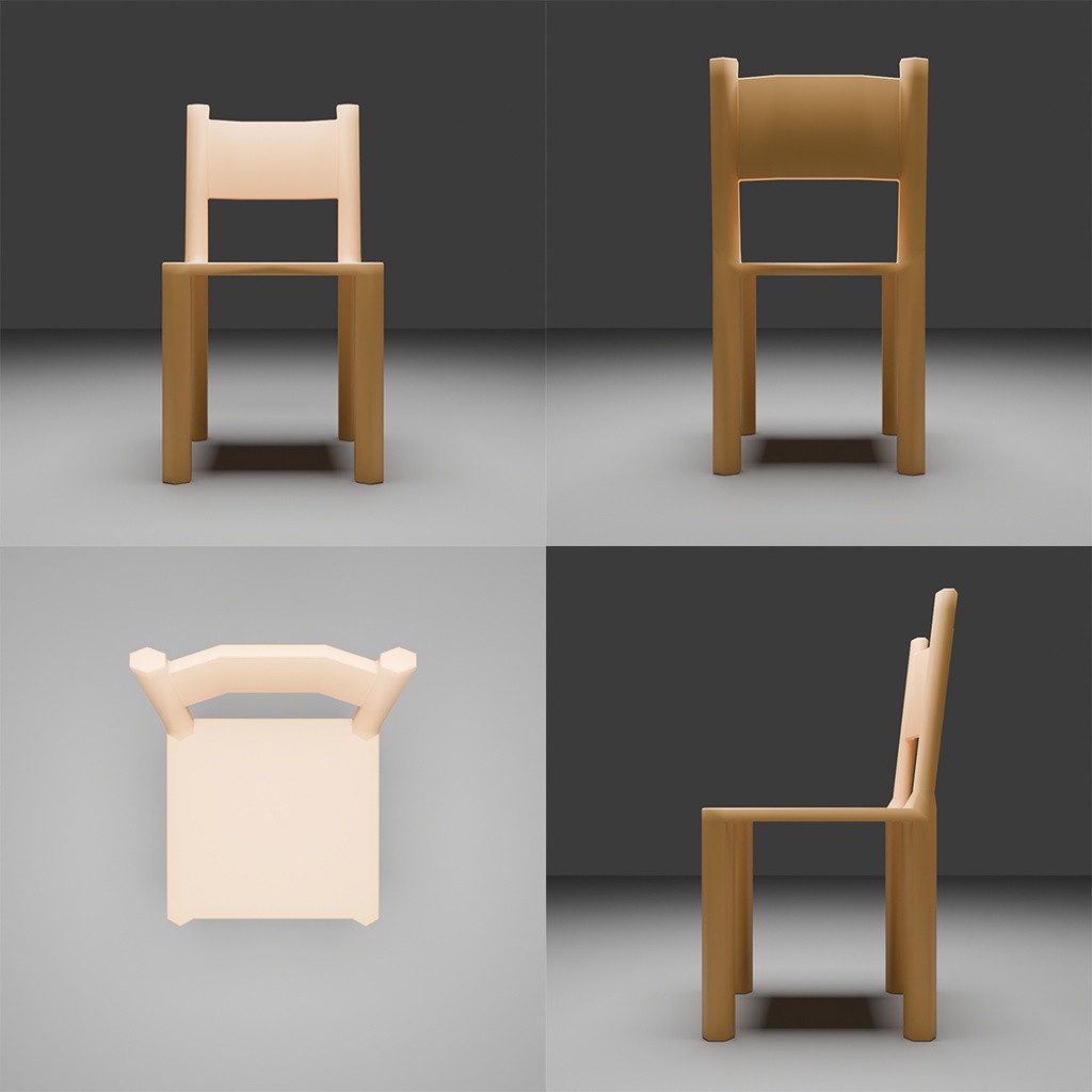 【3D】カフェ家具セット