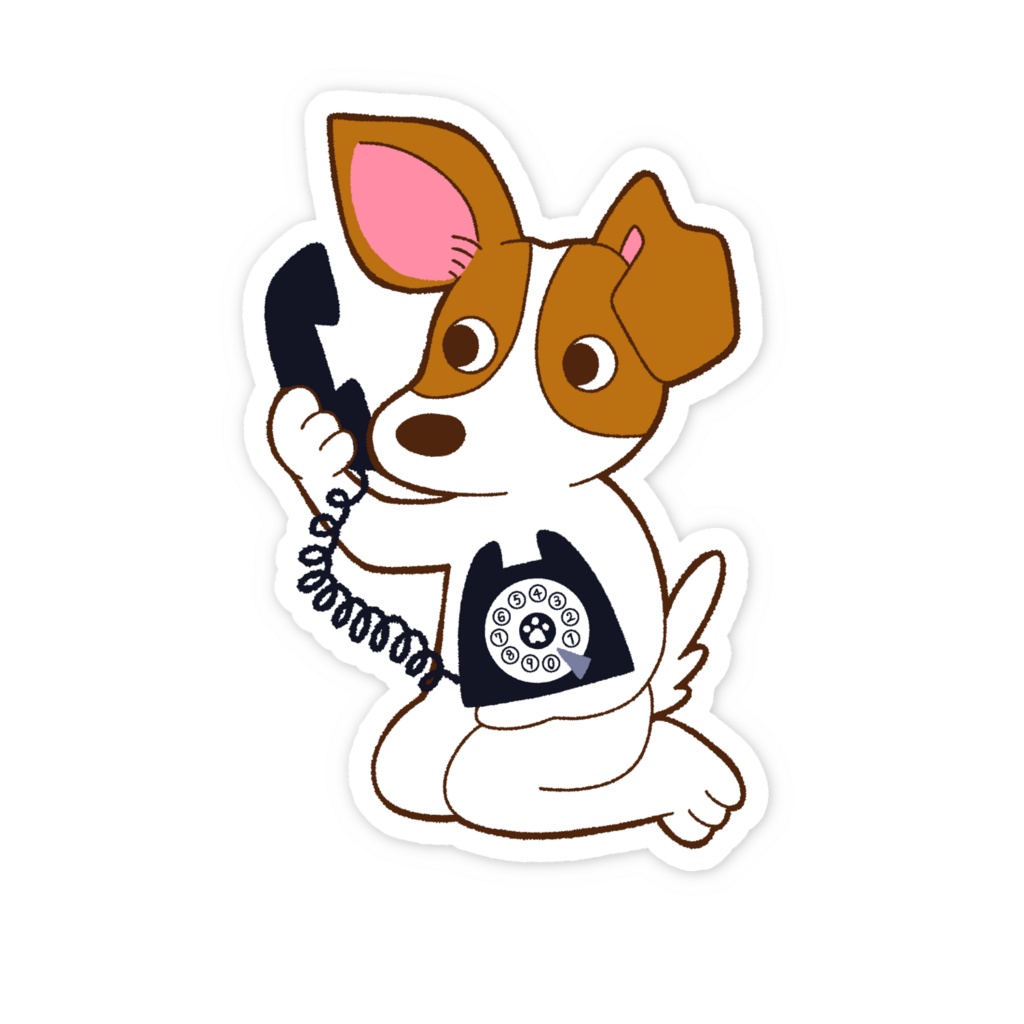黒電話と犬