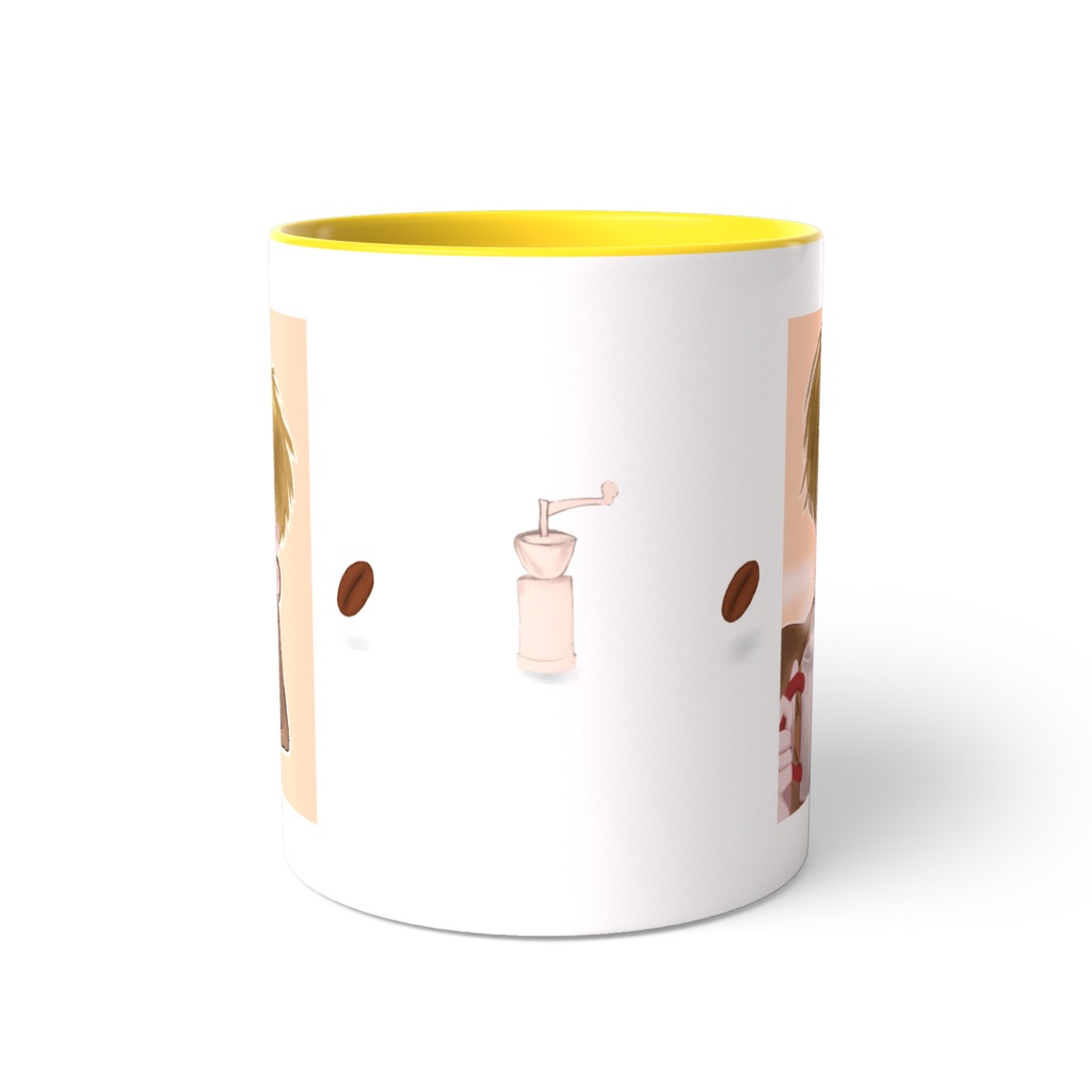 コーヒーとツートンカラーマグカップ