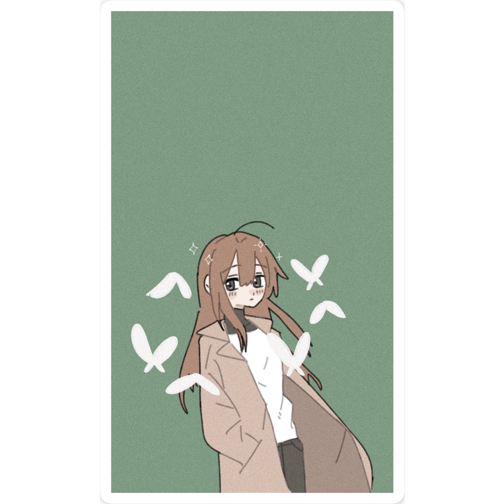 少女のスマホステッカー