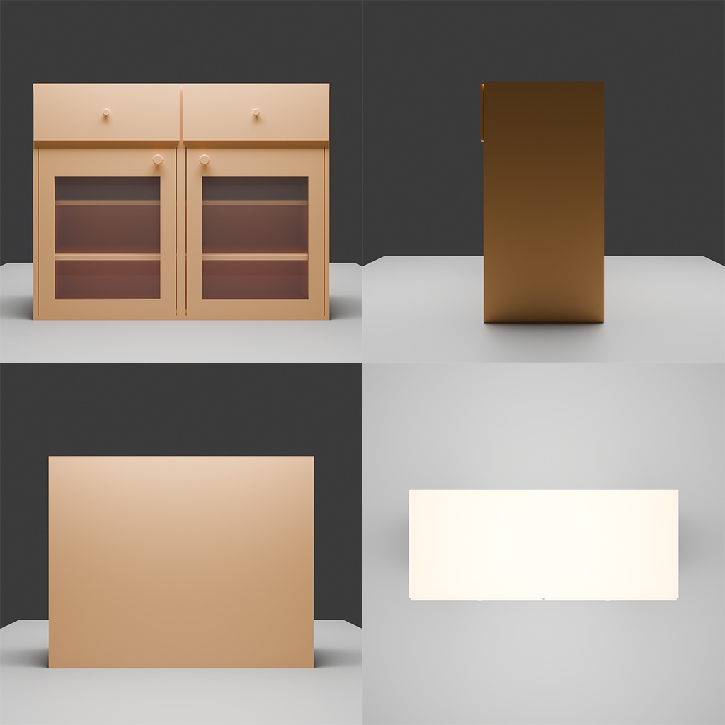 【3D】食器棚(大)セット