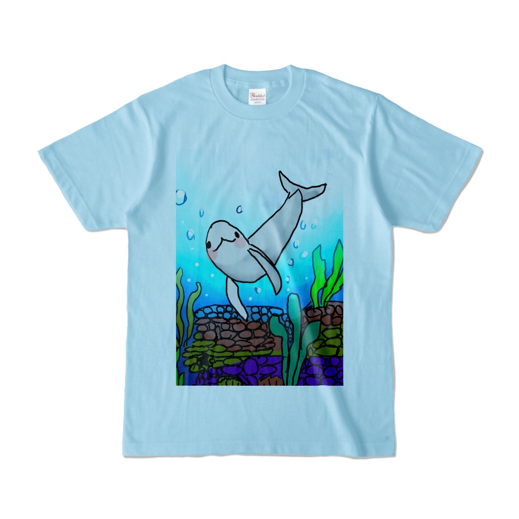 海を泳ぐスナメリ 　カラーＴシャツ