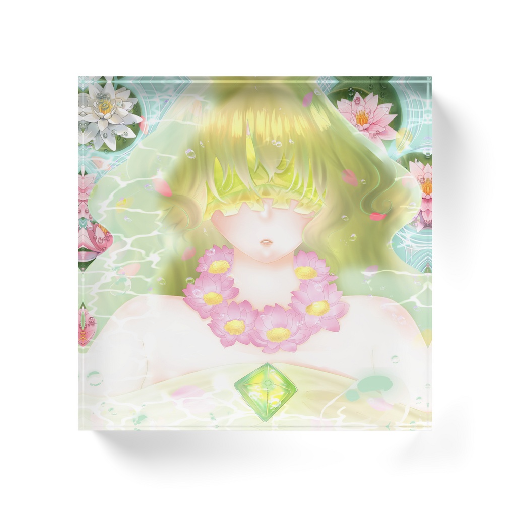 蓮池に眠る女性