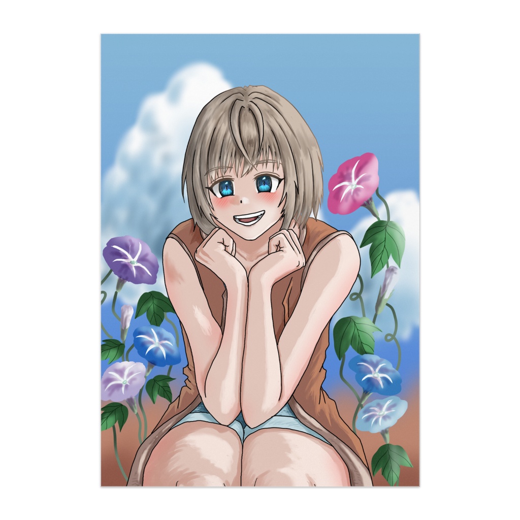 朝顔と女の子