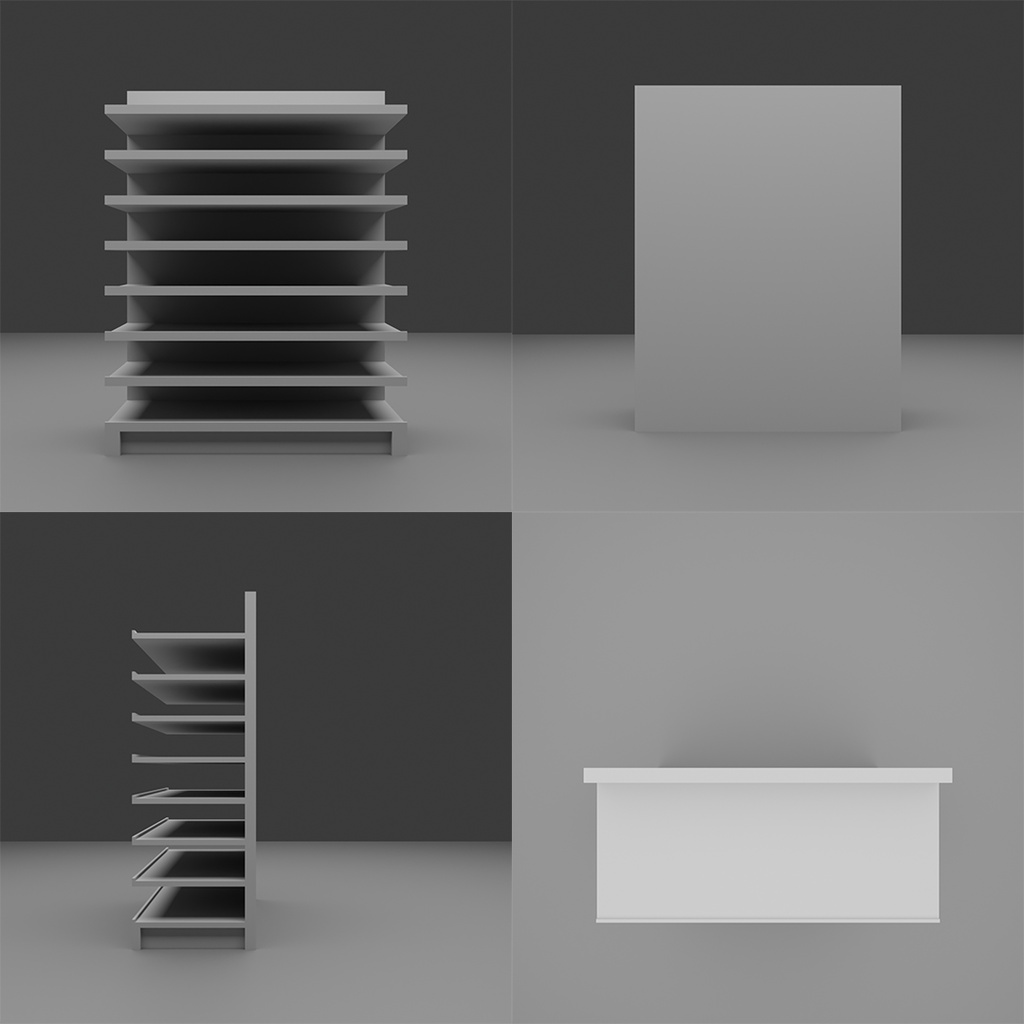【3D】商品棚セット