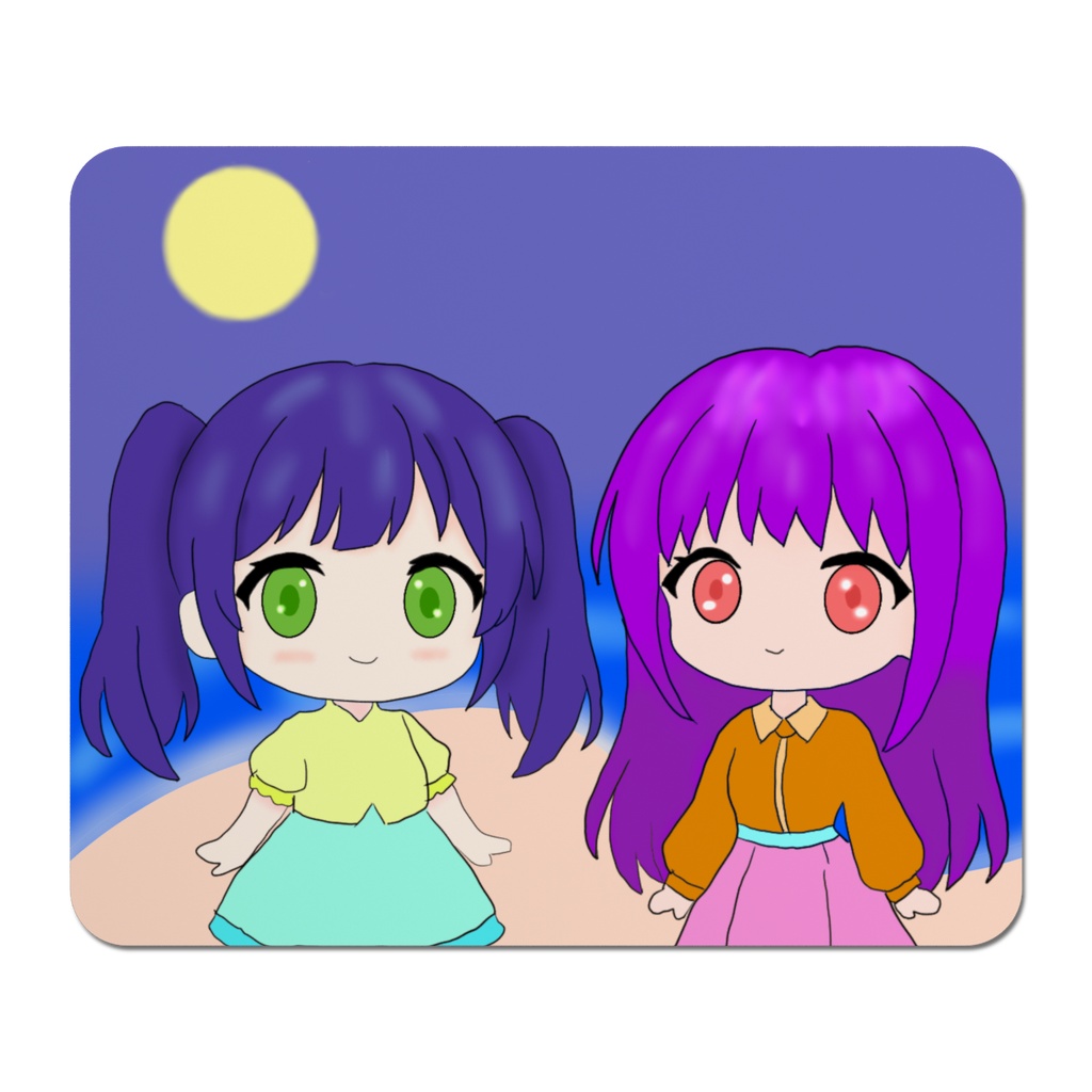 月夜の2人(マウスパッド)