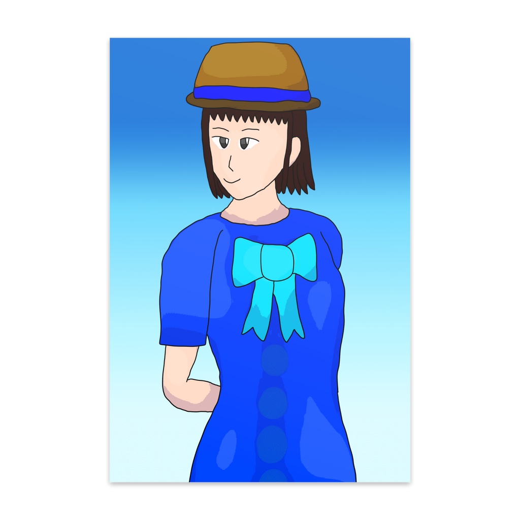 ポストカード、夏の少女