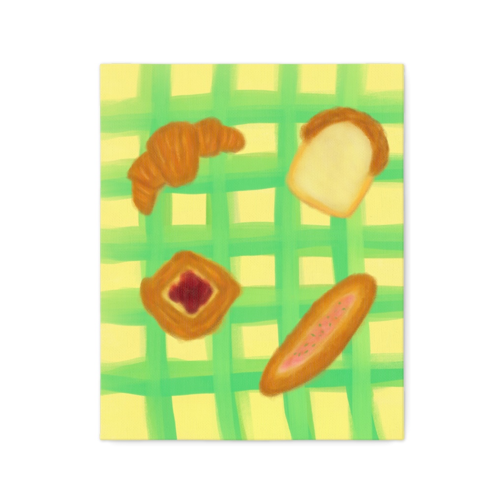 チェックと焼き立てパン