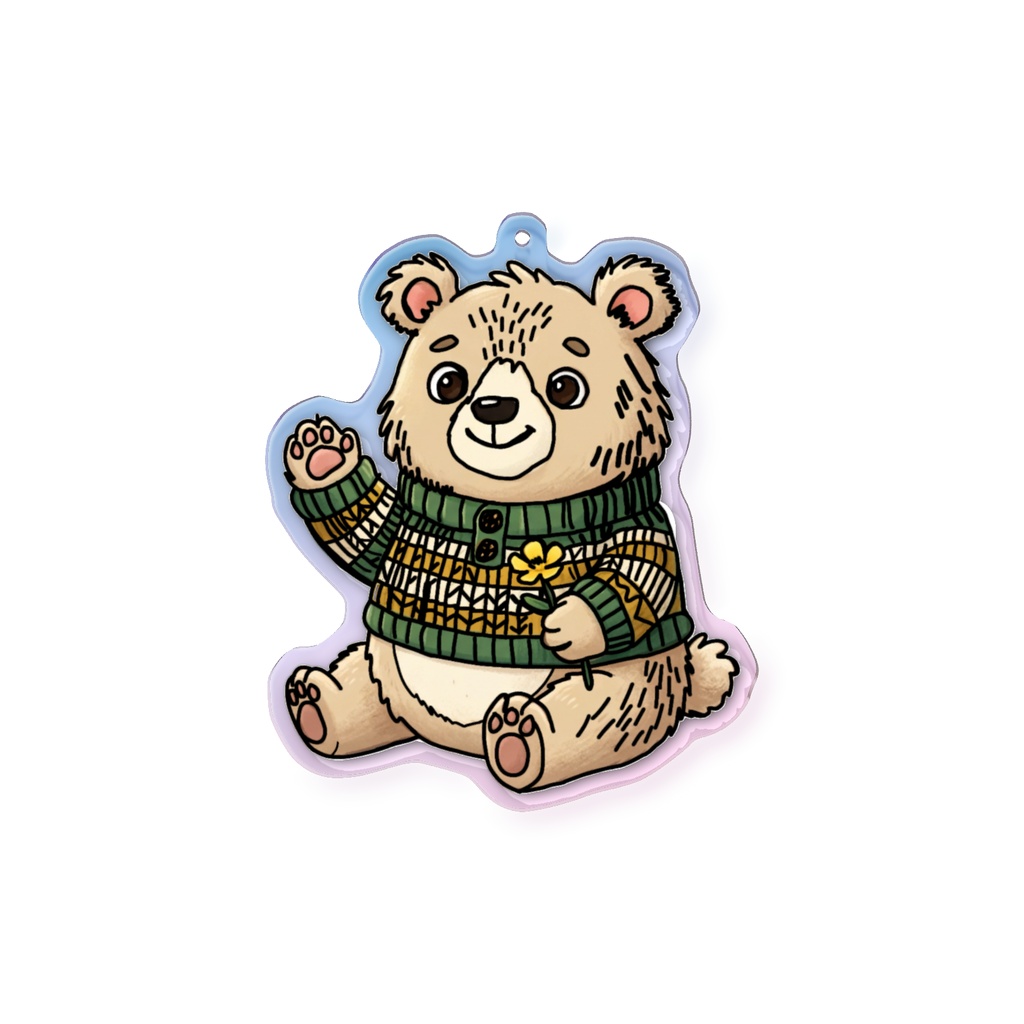 かわいいクマさん オーロラアクリルキーホルダー