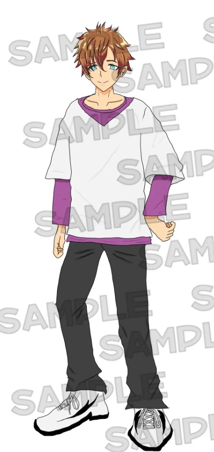 男の子 全身立ち絵_表情差分6種