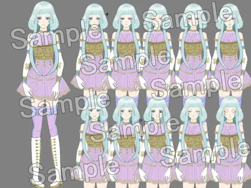 素材集_キャラクター立ち絵(表情差分11種)
