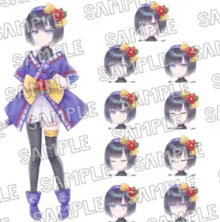 和風ファンタジーな女の子 全身立ち絵_表情差分10種