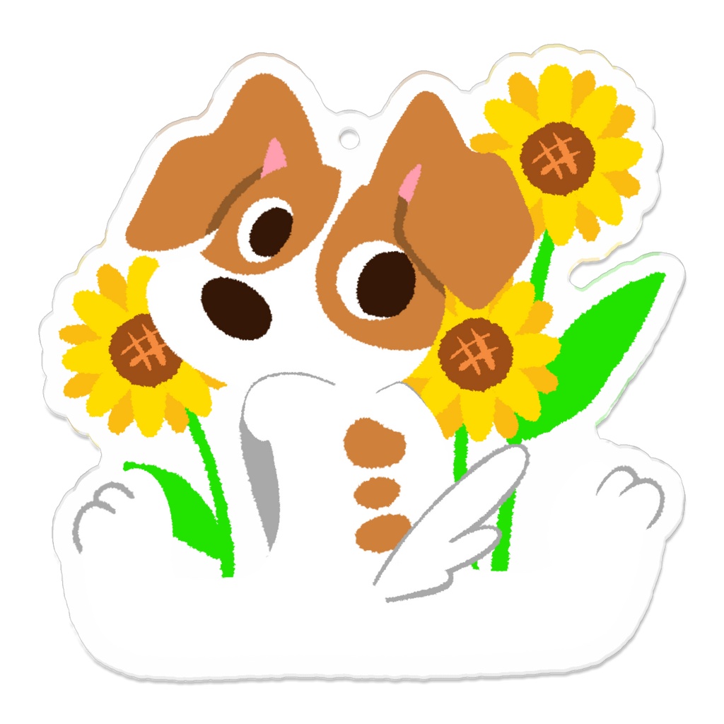 ひまわりと犬