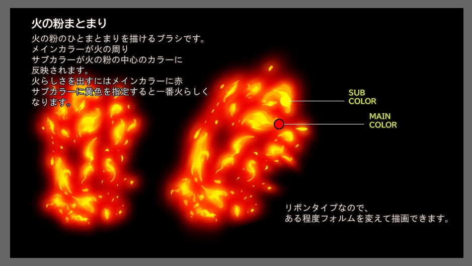 火の粉ブラシ【CLIP STUDIO PAINTブラシ素材】