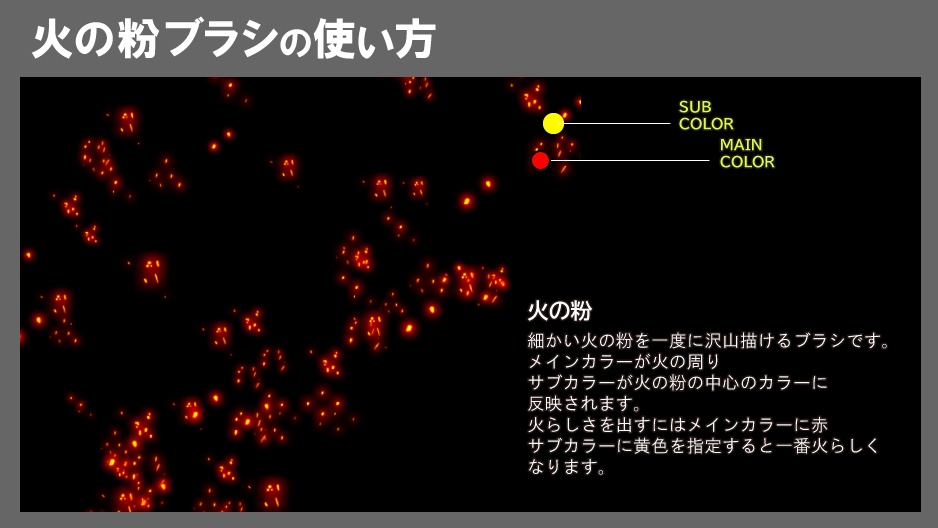 火の粉ブラシ【CLIP STUDIO PAINTブラシ素材】
