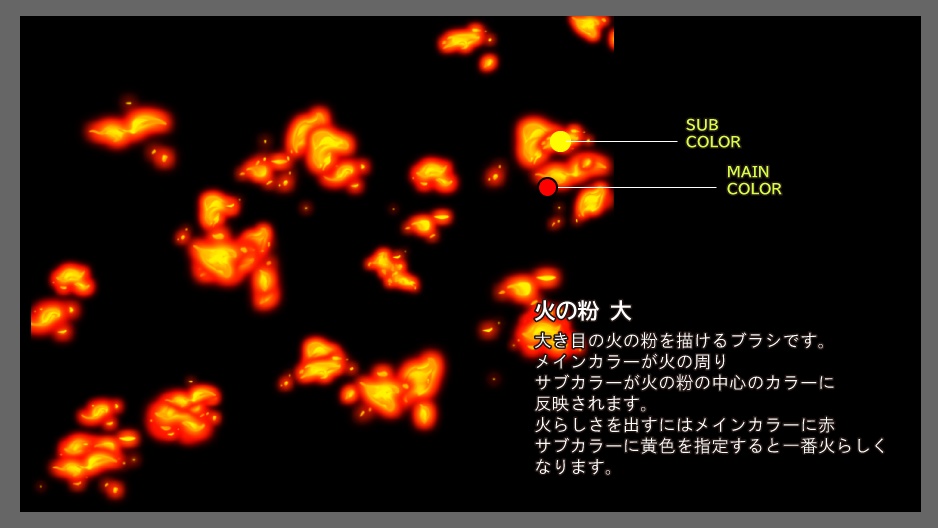 火の粉ブラシ【CLIP STUDIO PAINTブラシ素材】
