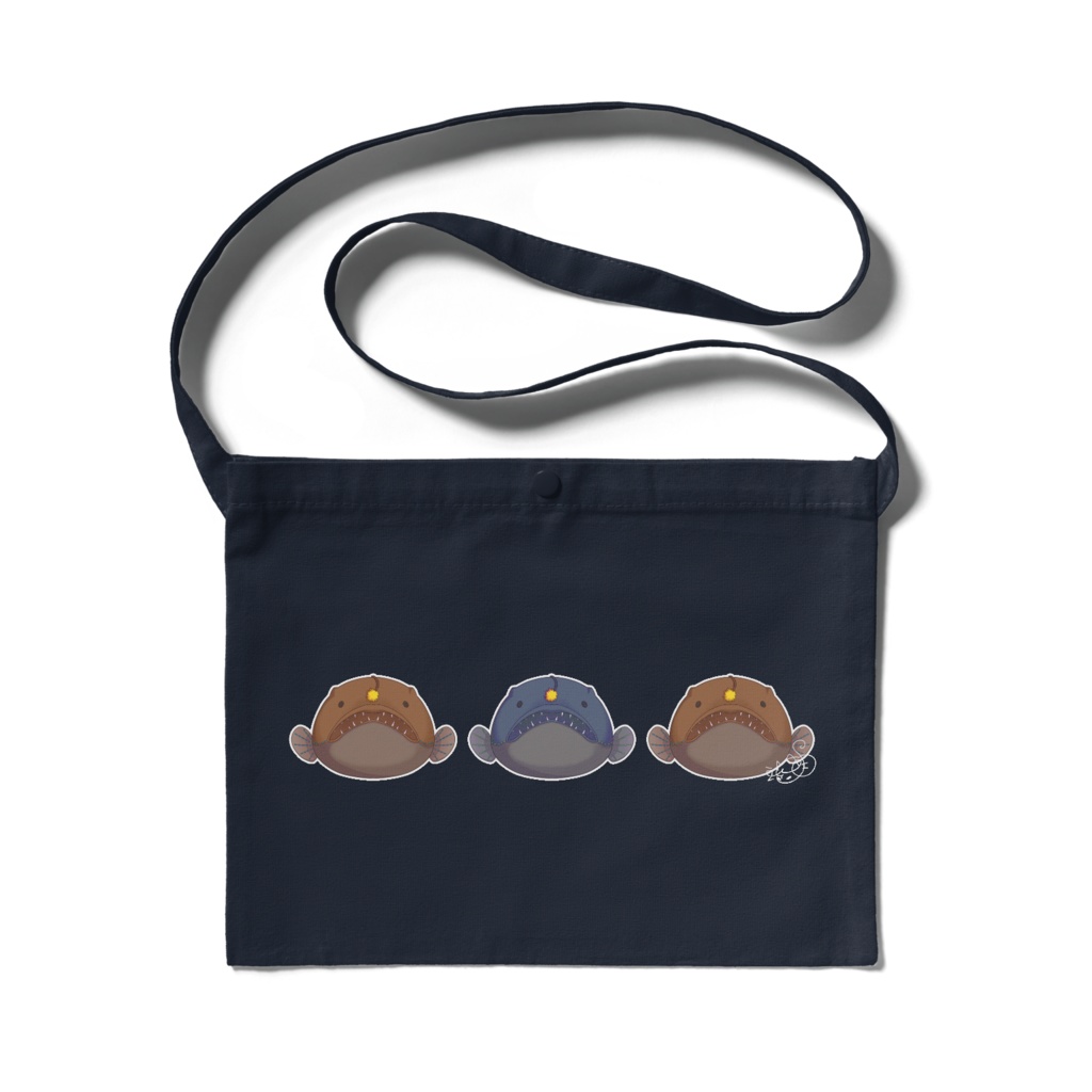 闇紅のちょうちんあんこうサコッシュ