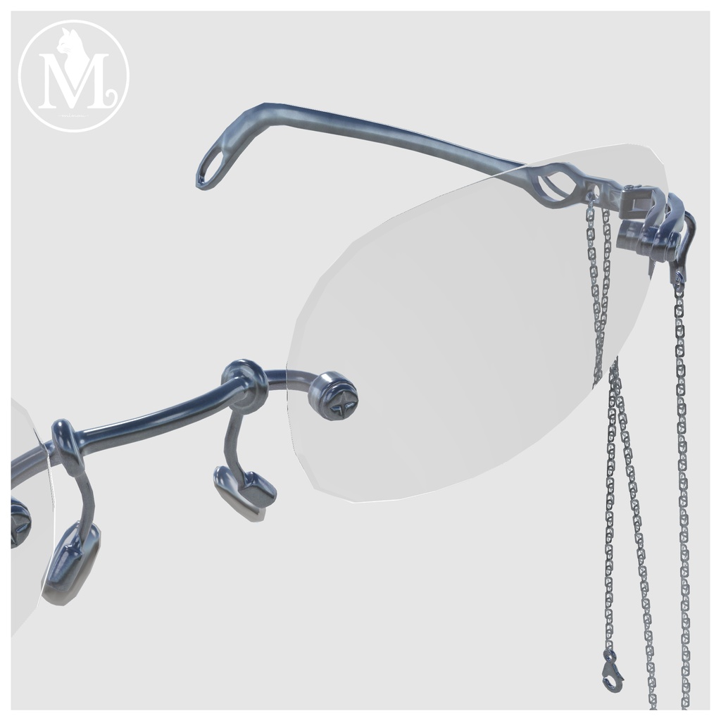 【調整シェイプキーあり】AnchorGlasses メガネアクセサリー