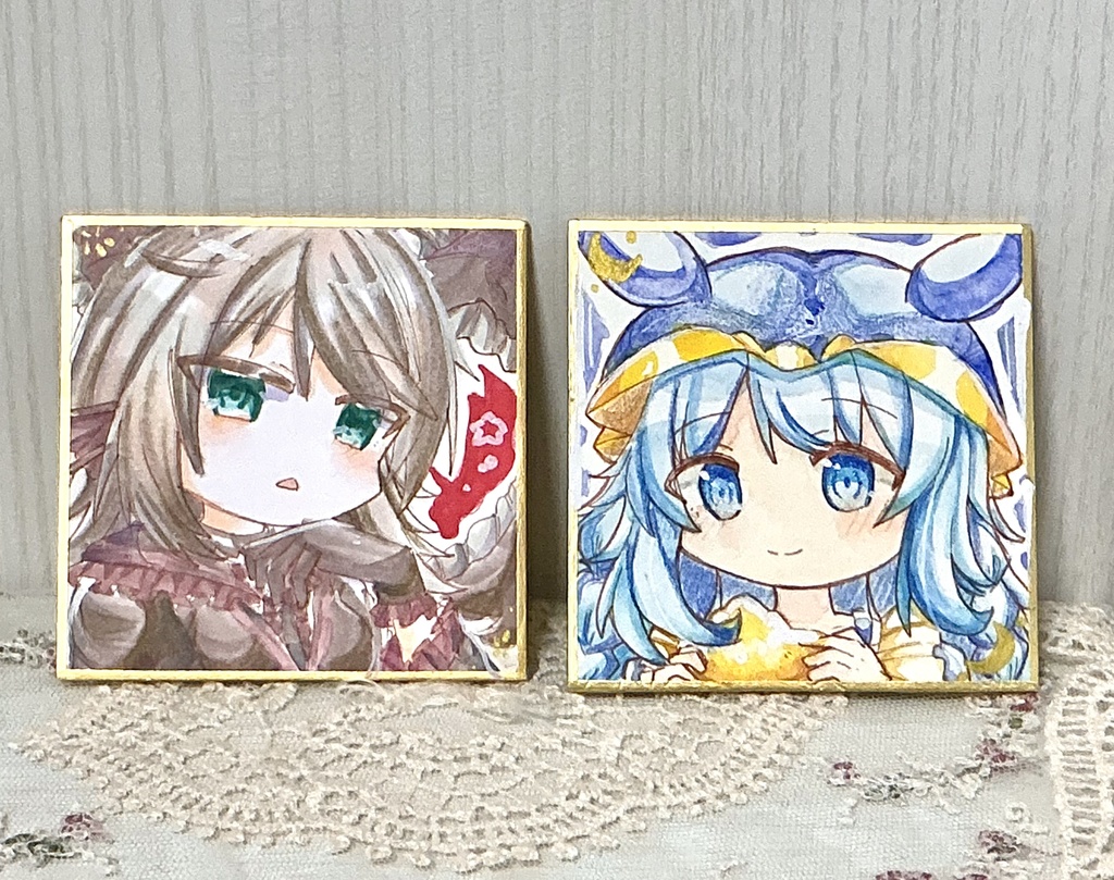 【海洋生物擬人化】ミニ色紙原画