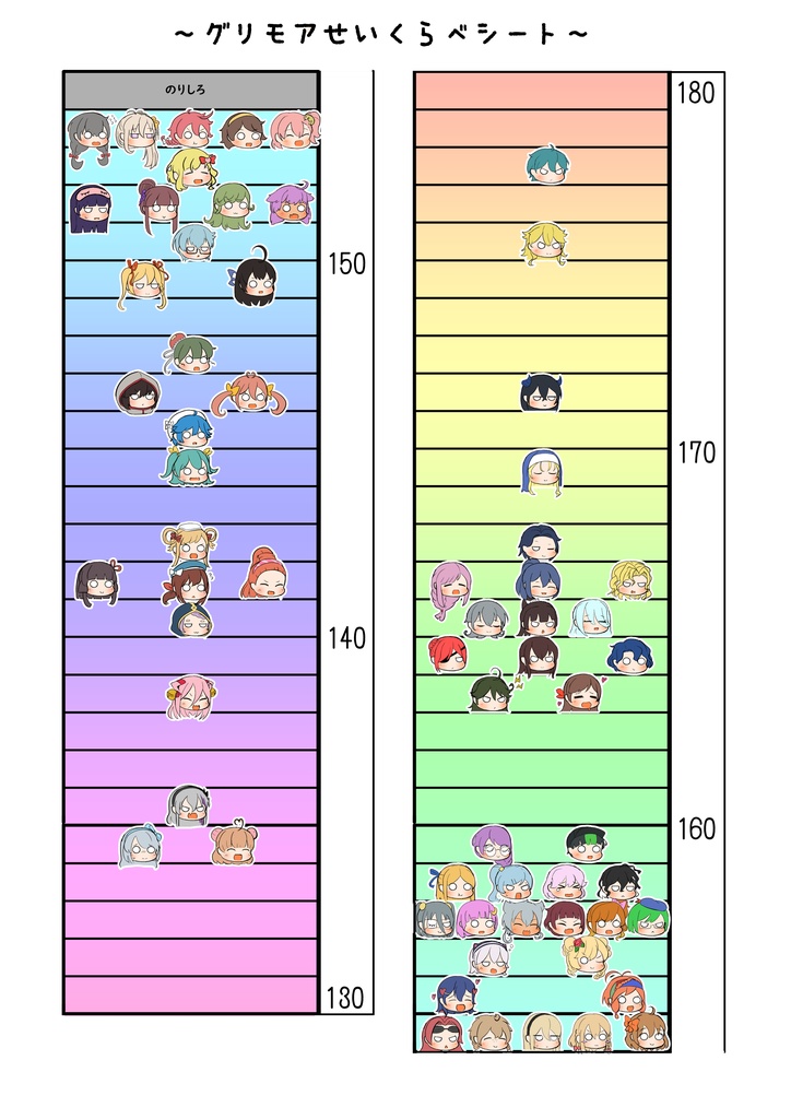 グリモアせいくらべシート