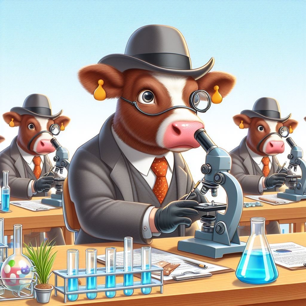 実験する動物キャラクター素材セット【うし】 Vol.1(10枚組)