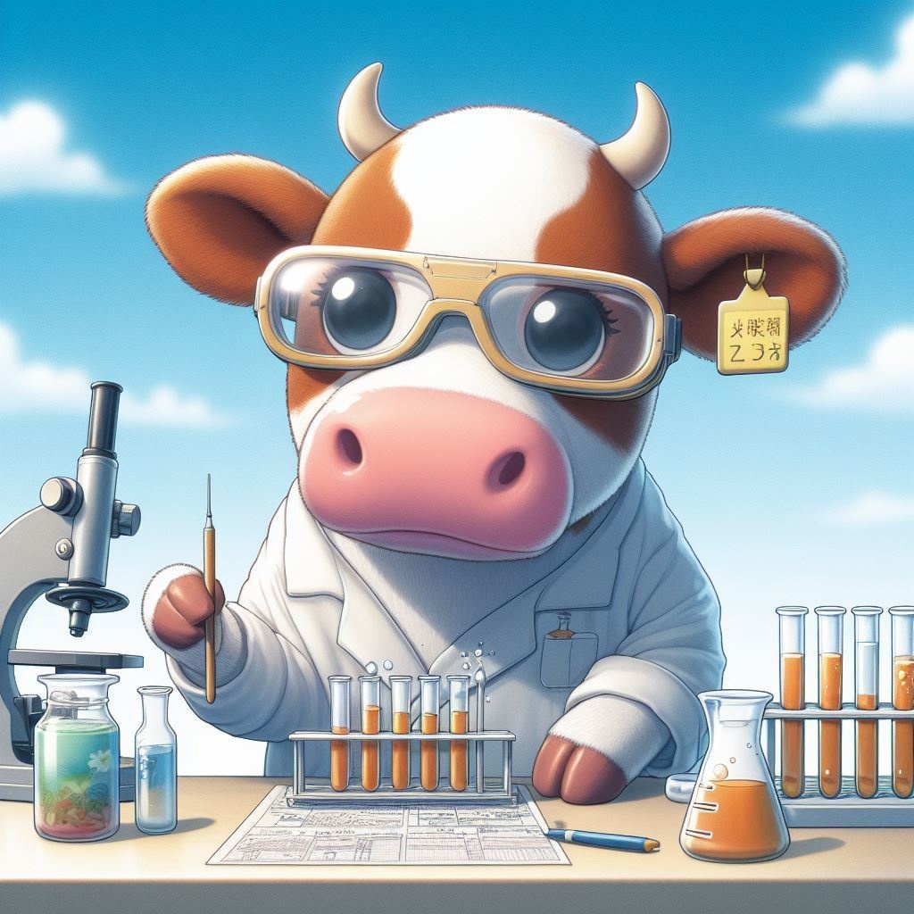 実験する動物キャラクター素材セット【うし】 Vol.1(10枚組)