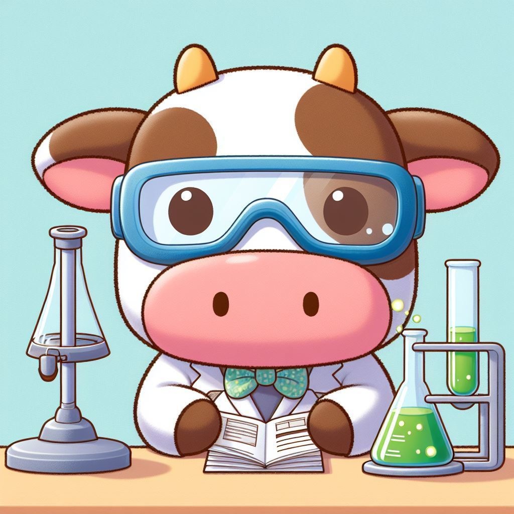 実験する動物キャラクター素材セット【うし】 Vol.1(10枚組)