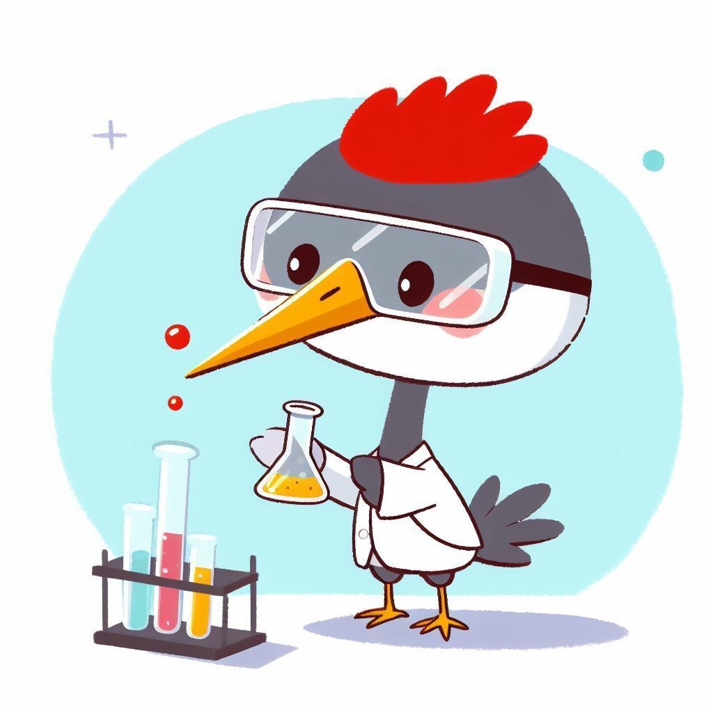 実験する動物キャラクター素材セット Vol.5(10枚組+α)とり編