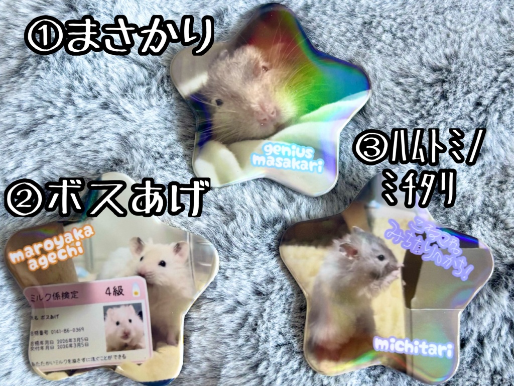 【5月新作】ハム★スターな缶バッジ【全3種】