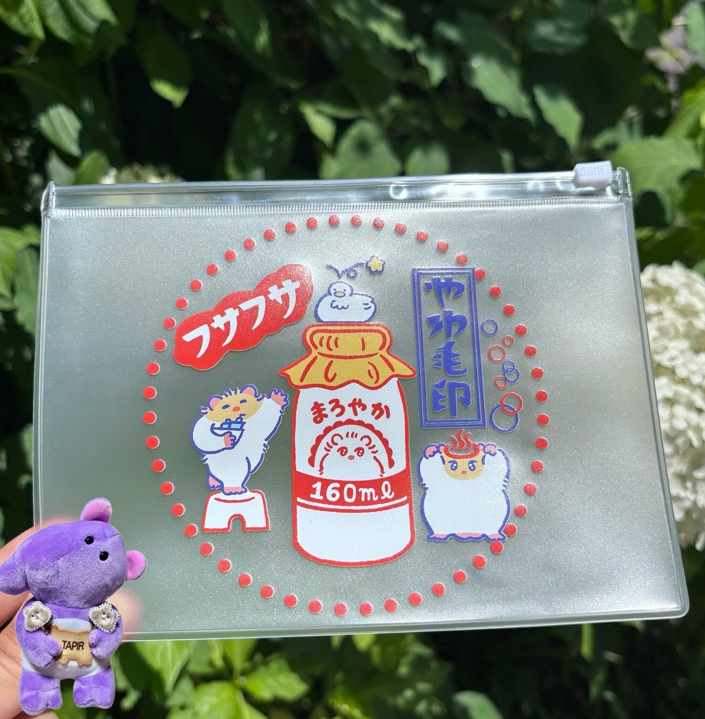 【8月新作】メガもこもこのまろやかクリアポーチ