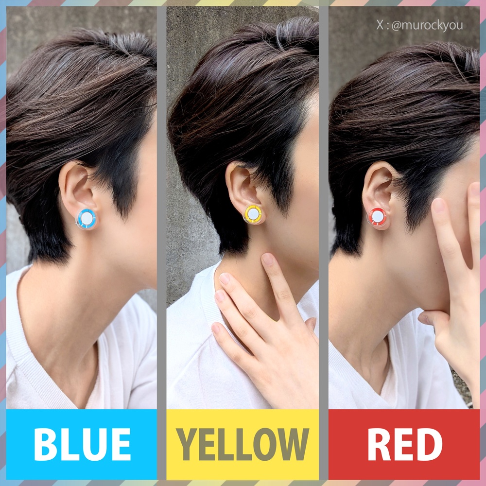 LEDリング型イヤリングorピアス:3色組