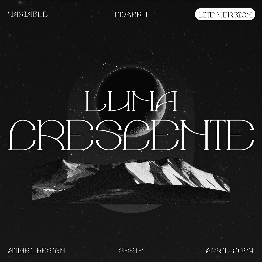 【可変セリフフォント】Luna Crescente / 上弦の月 - 0.95
