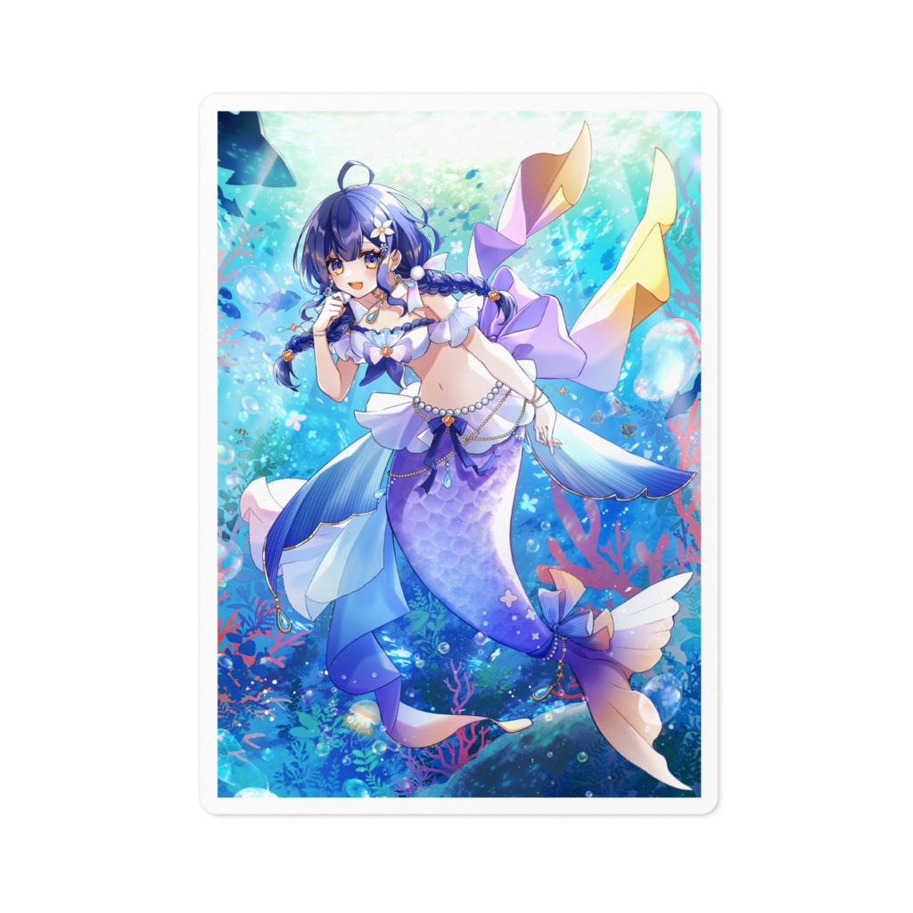 【単品】ステッカー 人魚イラスト Tenso.com使用可