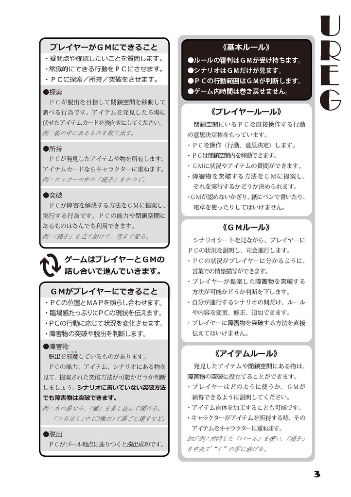 TRPG風協力脱出ゲーム UREG(アレグ)Free版 Un Realistic Escape Game