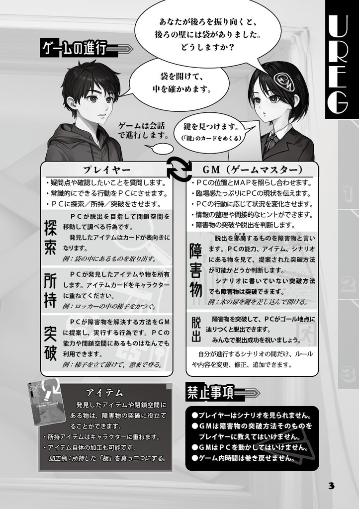 UREG(アレグ)〇〇すると、出られる部屋1・2・3【TRPG風協力脱出ゲーム Un Realistic Escape Game】