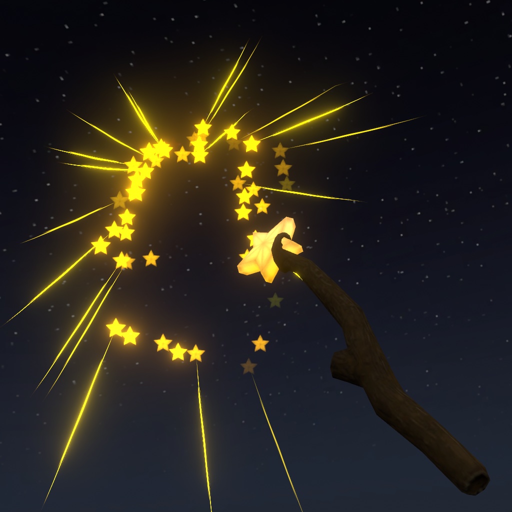 [udon vrchat] interactive star wand with particles for sdk3 worlds