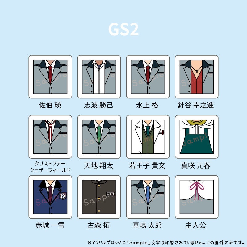 ときメモGS2 攻略可能全キャラ＆主人公 アクリルブロック