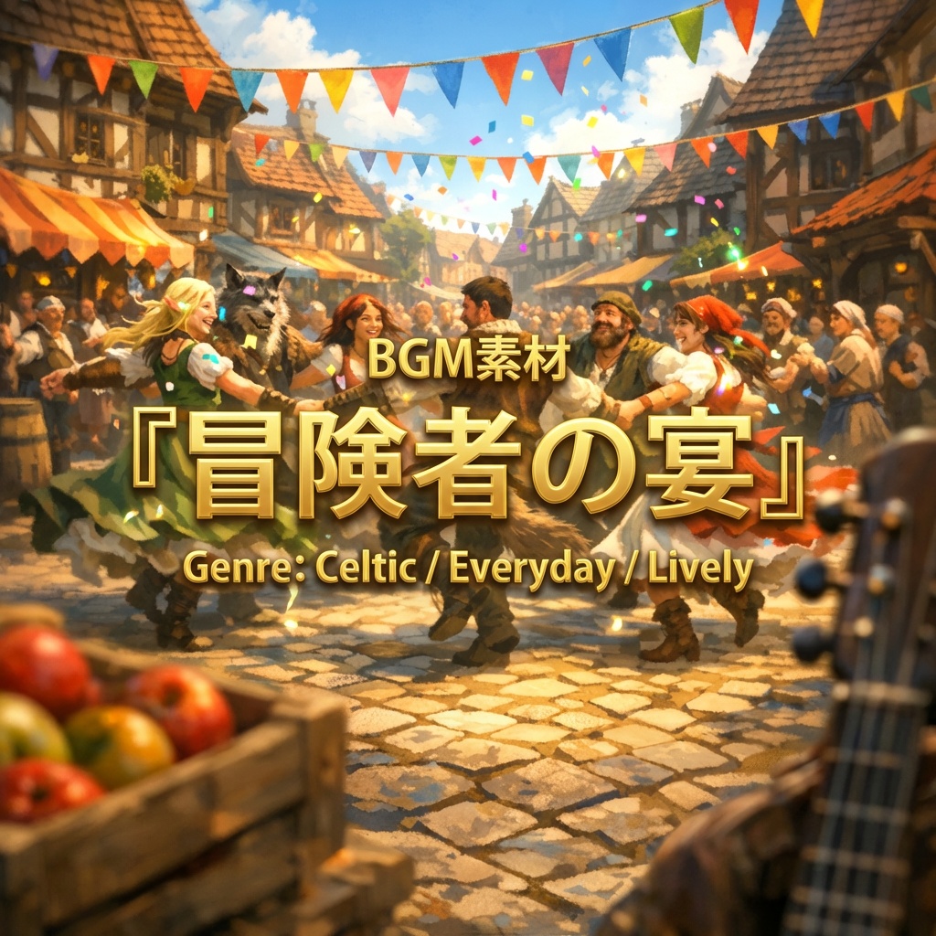 【異世界ゲーム / 雑談配信 / Vlogなど】『陽気な街と旅の空』明るく元気なBGM|商用利用可