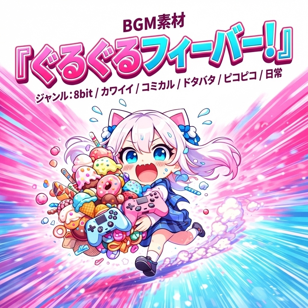 【カワイイ / コミカル / 日常系ポップBGM】『ぐるぐるフィーバー!』ドタバタコメディに合う高速カワイイ曲|商用利用可