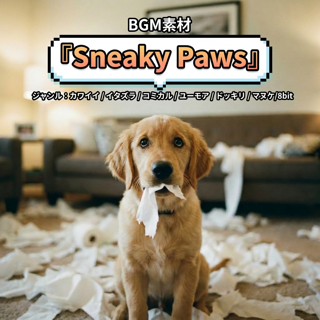 【日常/コミカルBGM】『Sneaky Paws』動物のイタズラやドッキリ動画に!|商用利用可