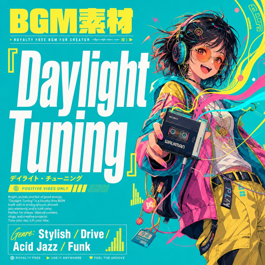 【ファンク / アシッドジャズ】ドライブ中に流れてきそうな爽快でファンキーなBGM｜商用利用可