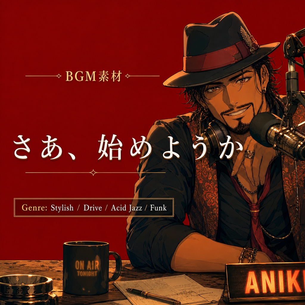 【ファンク / アシッドジャズ】深夜のラジオブースをイメージした大人のチル・ファンク｜商用利用可